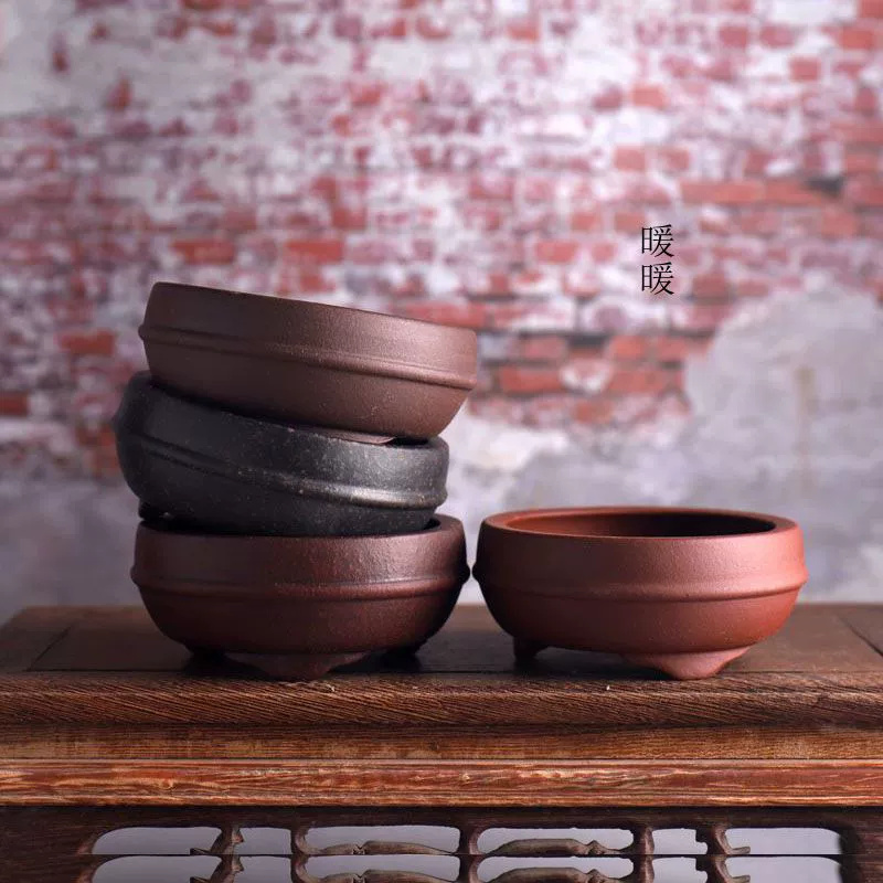 Bonsai Garden Table - 세라믹 서클 웨이스트 라인 분재 냄비,