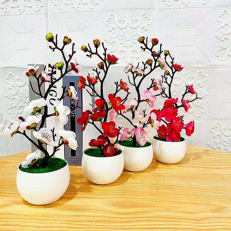 Bonsai Garden Kit - 모조 매화 화분 식물 인조 플라스틱