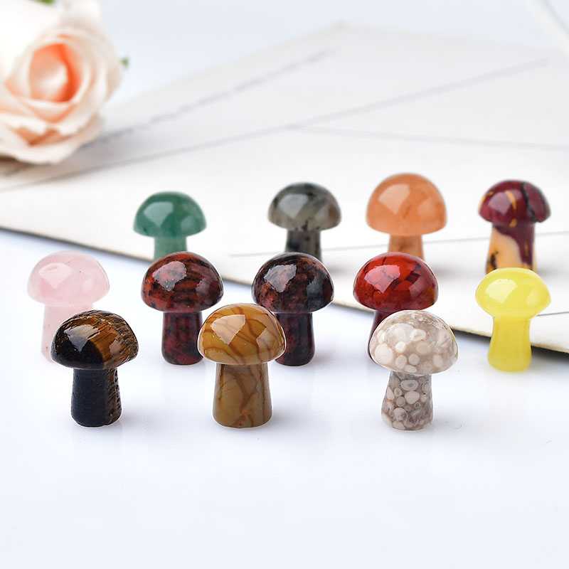 Bonsai Rock Garden - 10Pcs 천연 크리스탈 미니 버섯 보석