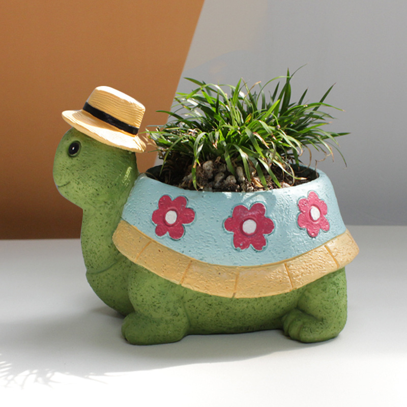 Bonsai Tree Zen Garden - 만화 동물 즙이 많은 꽃 냄비