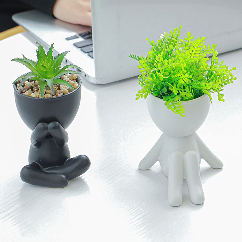 북유럽 크리에이티브 귀여운 나무 사람 냄비, 세라믹 만 - Bonsai Tree Zen Garden 리뷰 및 가격