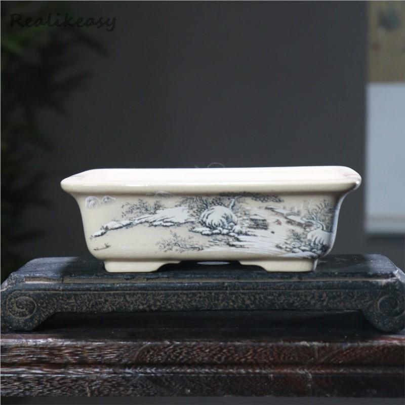 6 크기 보라색 모래 꽃 냄비 세라믹 분재 냄비 수제  - Japanese Garden Bonsai 리뷰 및 가격