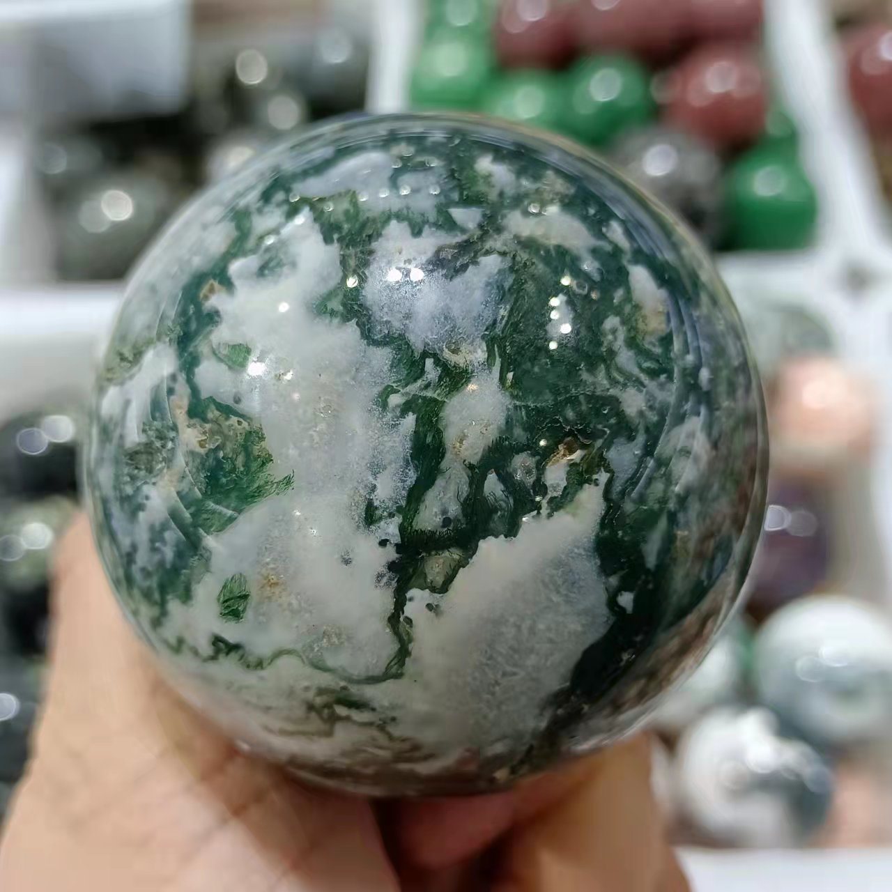 천연 이끼 마노 크리스탈 석영 구, 암석 광물, 영기  - Bonsai Rock Garden 리뷰 및 가격