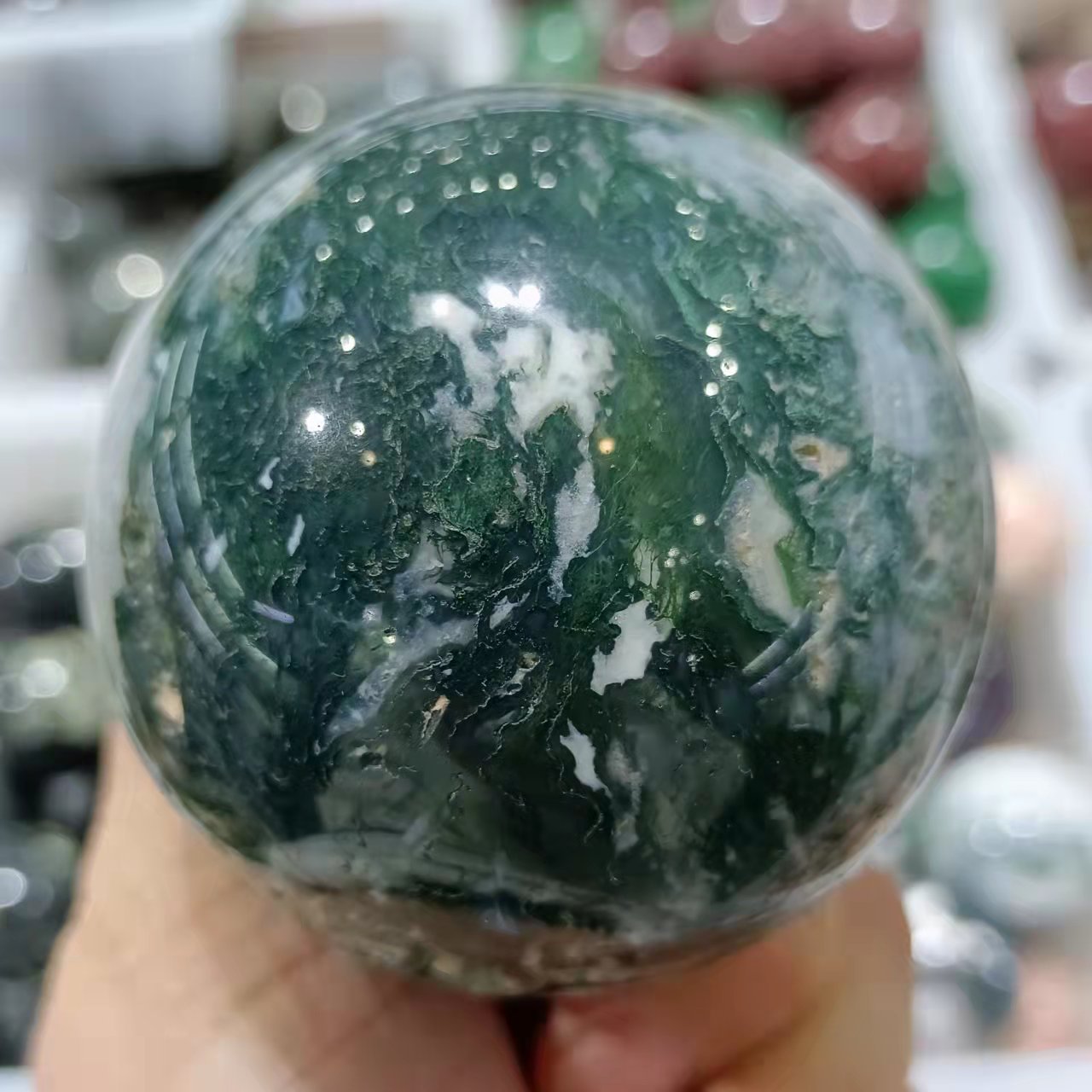 천연 이끼 마노 크리스탈 석영 구, 암석 광물, 영기  - Bonsai Rock Garden 리뷰 및 가격