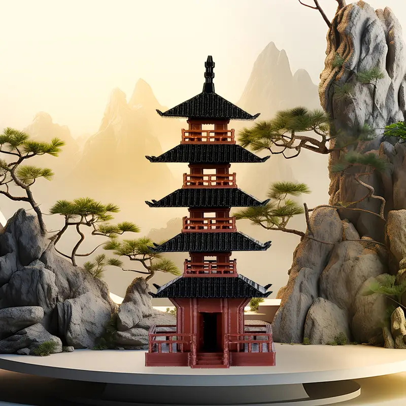 정원 수족관 분재 장식 미니 탑 동상 중국 고대 건물  - Bonsai Garden Zen 리뷰 및 가격