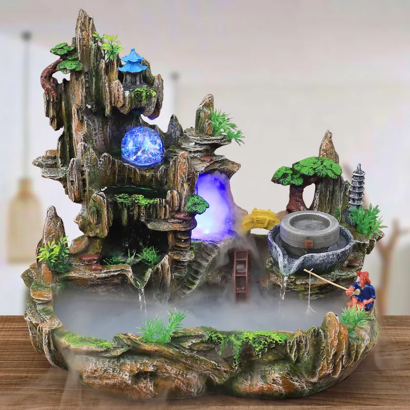 마운틴 뷰 Rockery 분수 물 순환 작은 물고기 탱 - Bonsai Garden Fountain 리뷰 및 가격