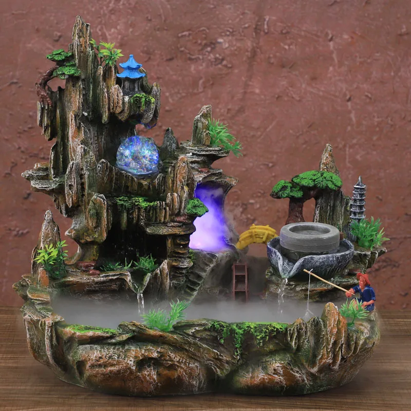마운틴 뷰 Rockery 분수 물 순환 작은 물고기 탱 - Bonsai Garden Fountain 리뷰 및 가격