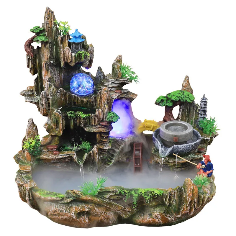 마운틴 뷰 Rockery 분수 물 순환 작은 물고기 탱 - Bonsai Garden Fountain 리뷰 및 가격