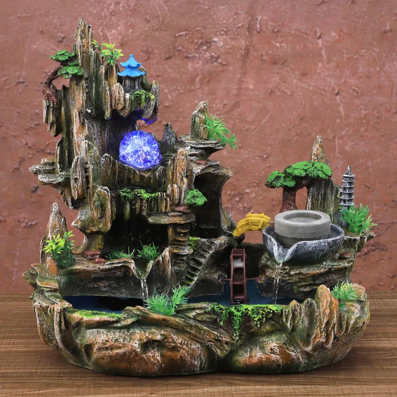 마운틴 뷰 Rockery 분수 물 순환 작은 물고기 탱 - Bonsai Garden Fountain 리뷰 및 가격