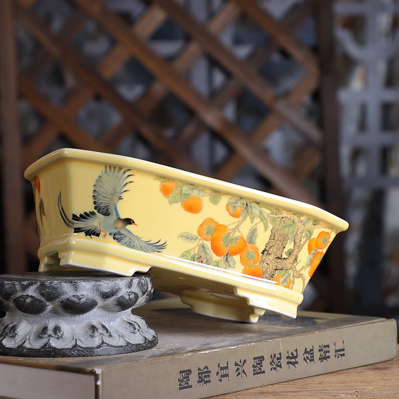 도자기 직사각형 분재 냄비, 중국 전통 패턴, 방, 가 - Bonsai Garden Table 리뷰 및 가격
