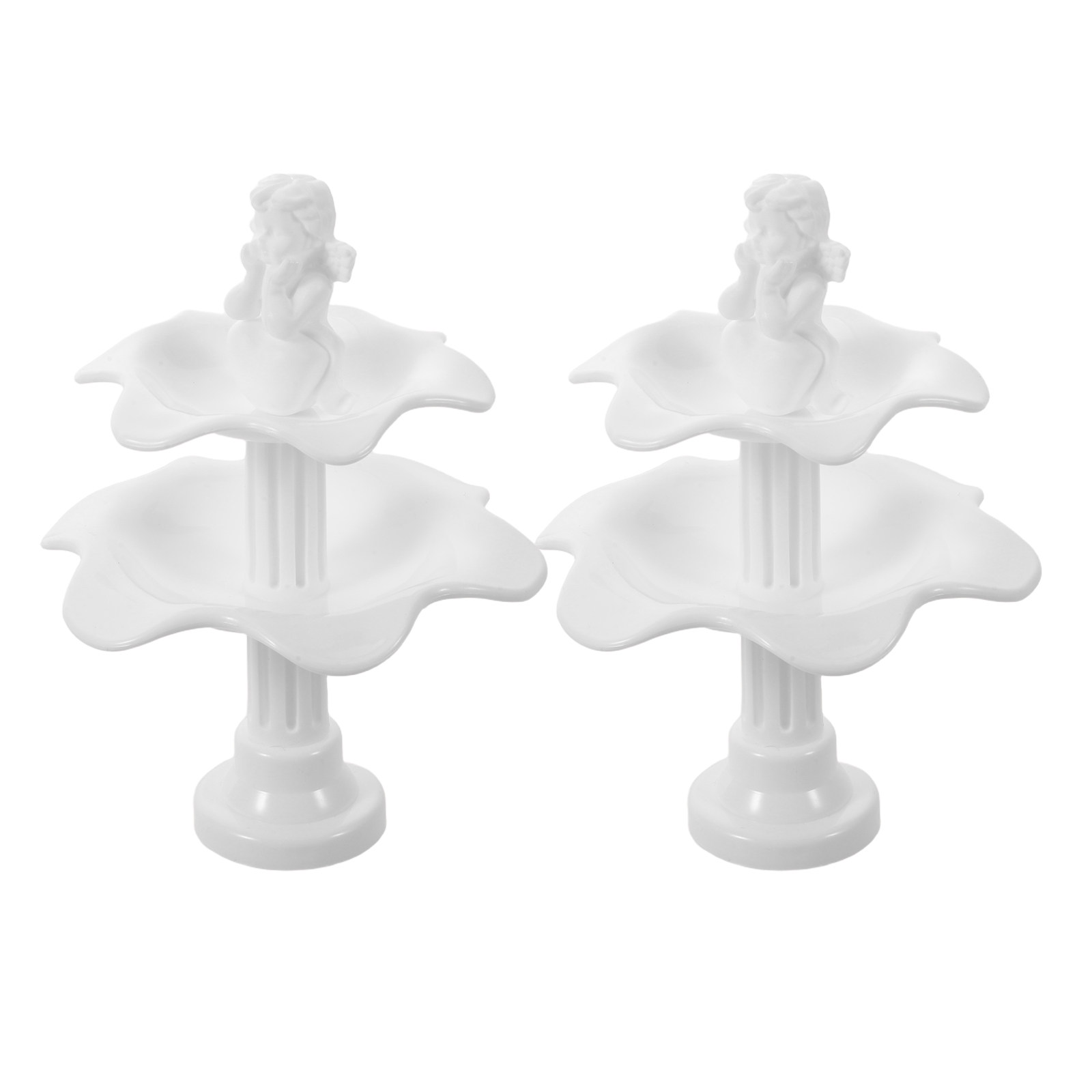 2Pcs 미니어처 분수 장식 플라스틱 2단 소원 분수  - Bonsai Garden Fountain 리뷰 및 가격