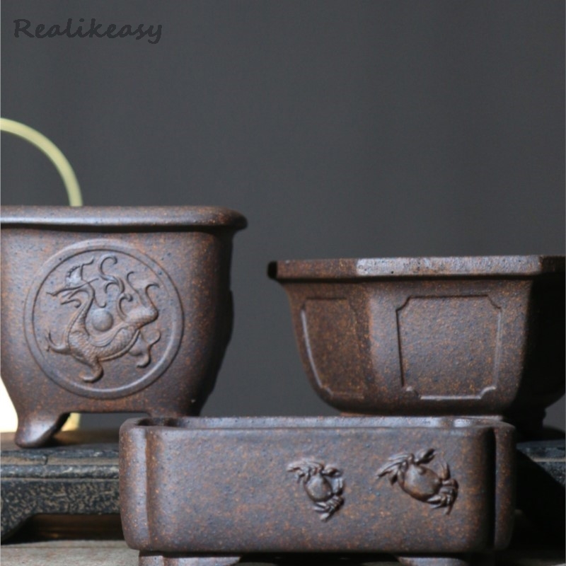 보라색 모래 꽃 냄비 육각형 분재 냄비 데스크탑 장식  - Japanese Garden Bonsai 리뷰 및 가격
