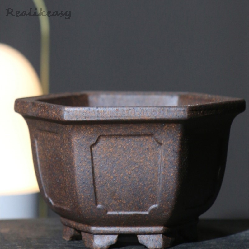 보라색 모래 꽃 냄비 육각형 분재 냄비 데스크탑 장식  - Japanese Garden Bonsai 리뷰 및 가격