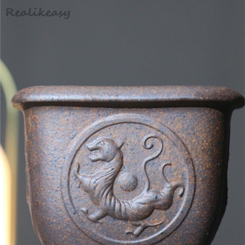 보라색 모래 꽃 냄비 육각형 분재 냄비 데스크탑 장식  - Japanese Garden Bonsai 리뷰 및 가격