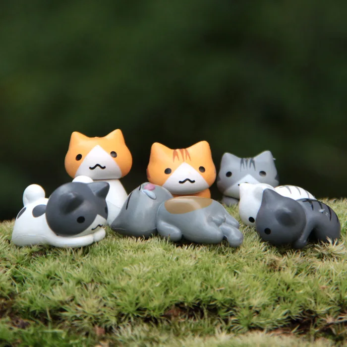 6개/세트 만화 행운의 PVC 고양이 집 정원 분재 장 - Japan Bonsai Garden 리뷰 및 가격